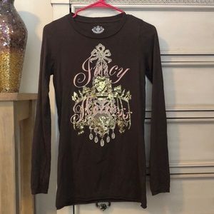 New Juicy couture long sleeve brown shirt small